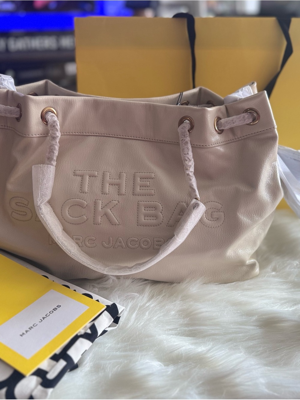 Marc Jacobs The Sack Bag Tote in Light Beige Leather